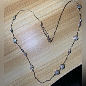 Silver-Tone Crystal Accent Station Necklace - Women
